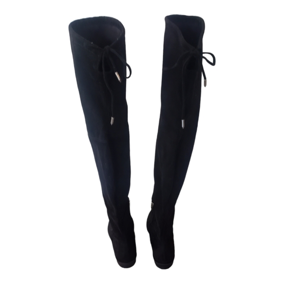 Mark Fisher Over The Knee Black Boots Size 7 With Low Heel - Picture 4 of 9